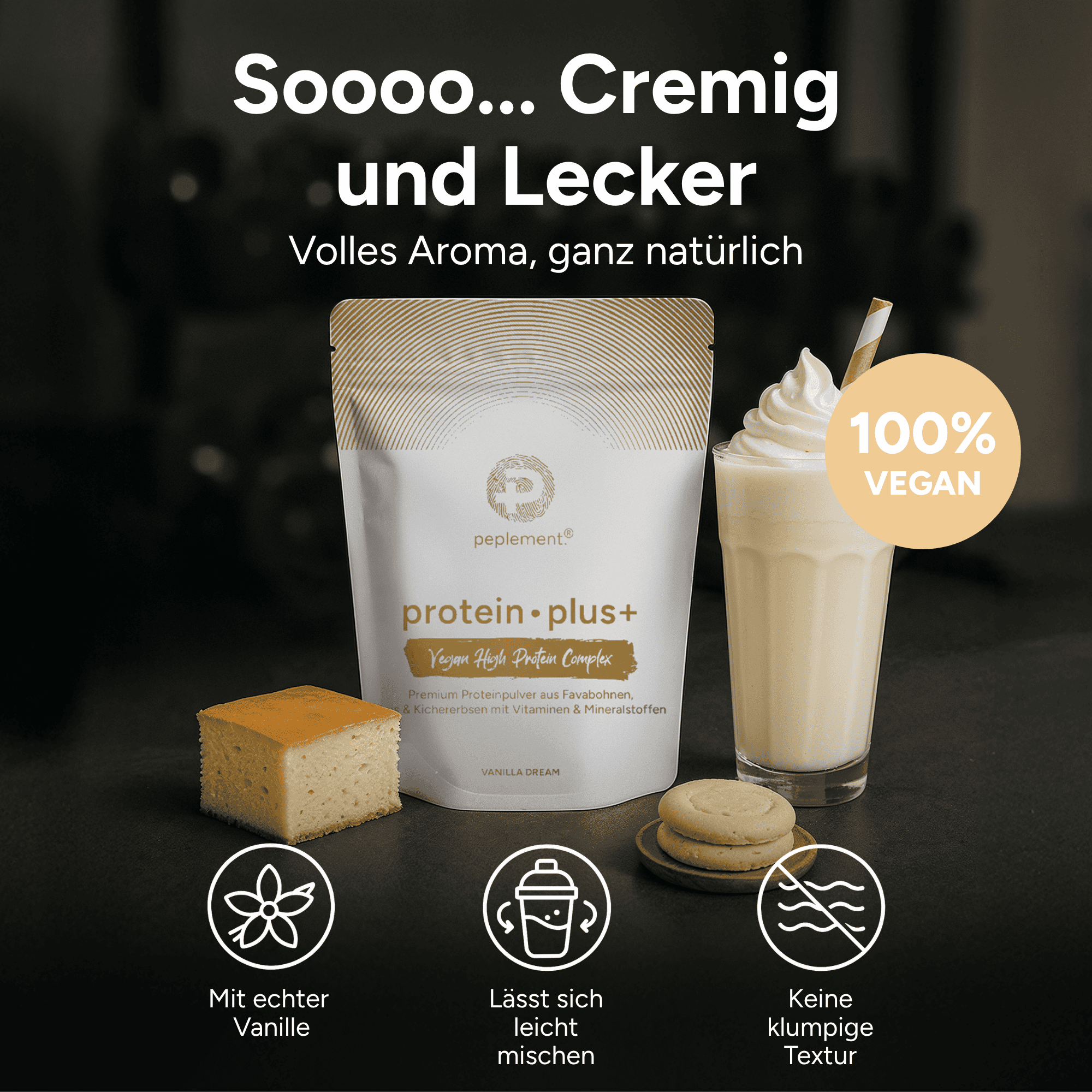 Veganes Premium-Protein mit herausragenden Leistungsdaten (600 g Pulver, Vanille Geschmack)
