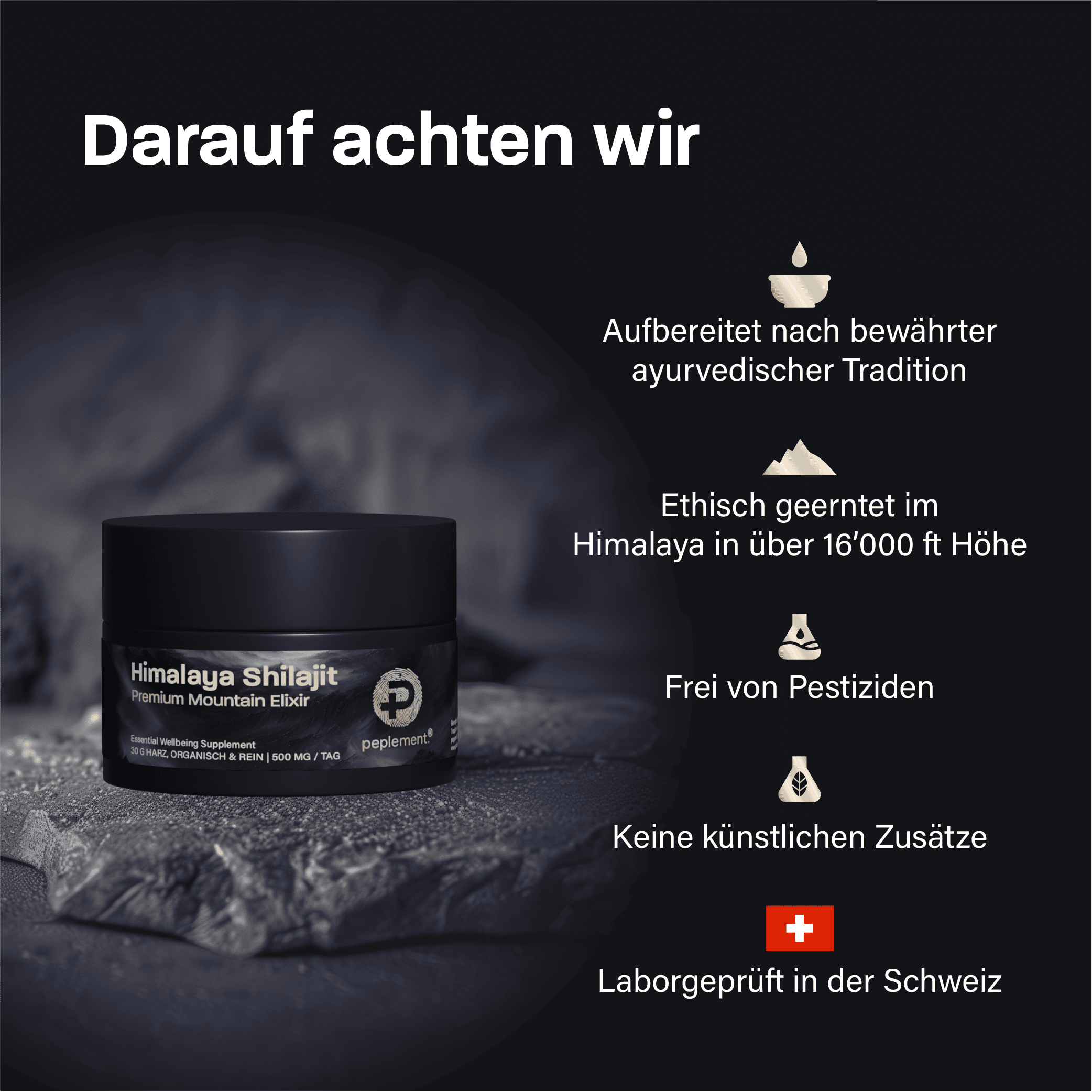 100% reines Shilajit Harz - Das Original aus dem Himalaya