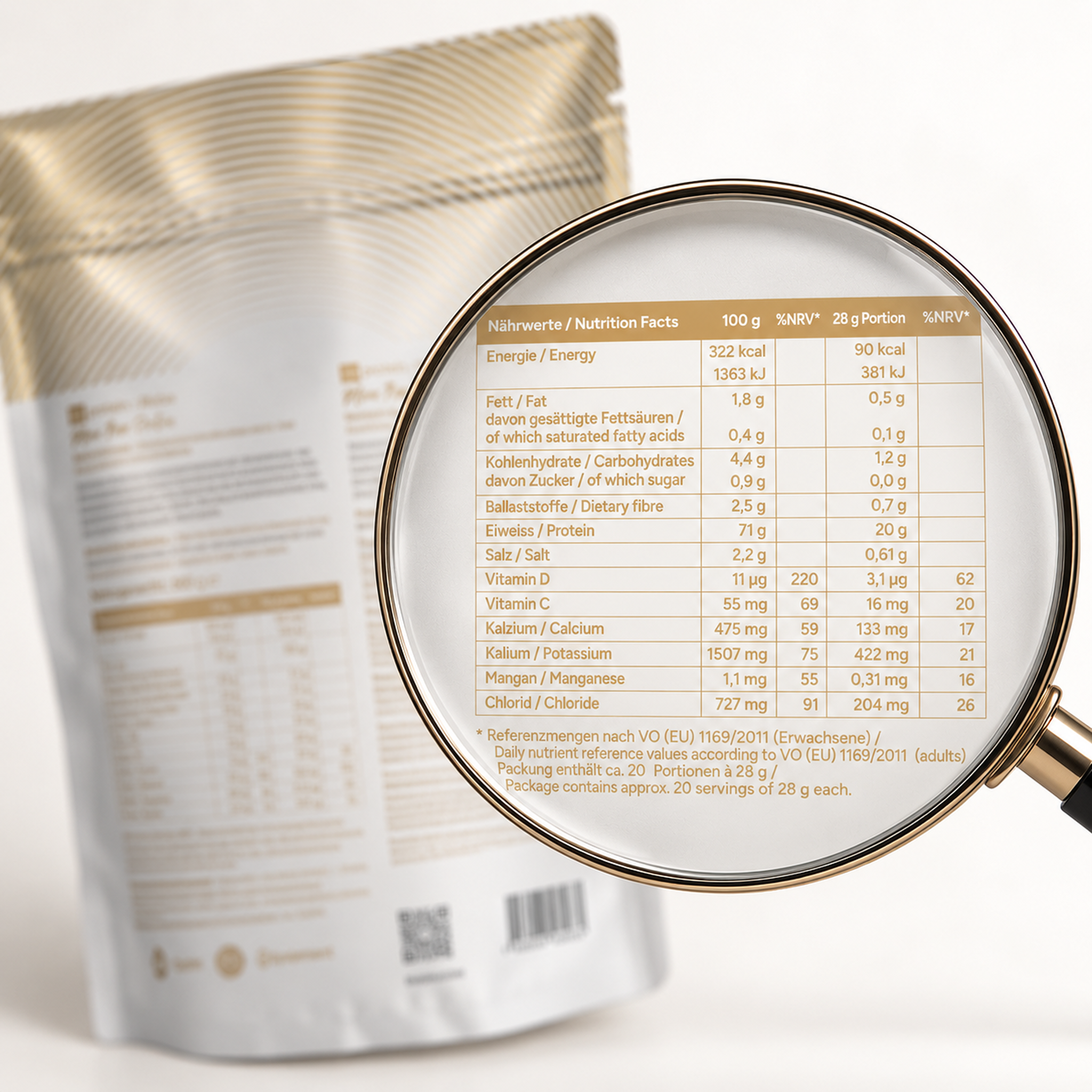 protein plus+  Vanille - Veganes Protein aus Favabohnen, Kichererbsen & Reis