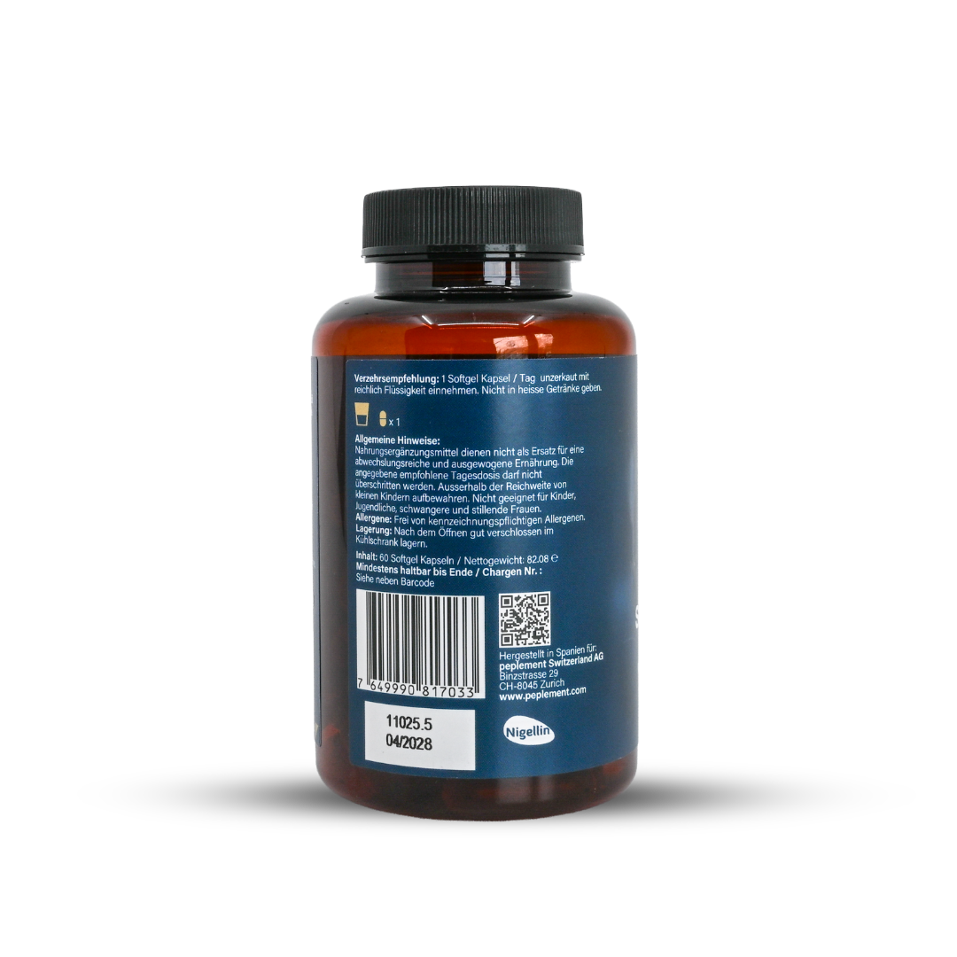 Premium Schwarzkümmelöl & Extrakt Softgel-Kapseln – peplement