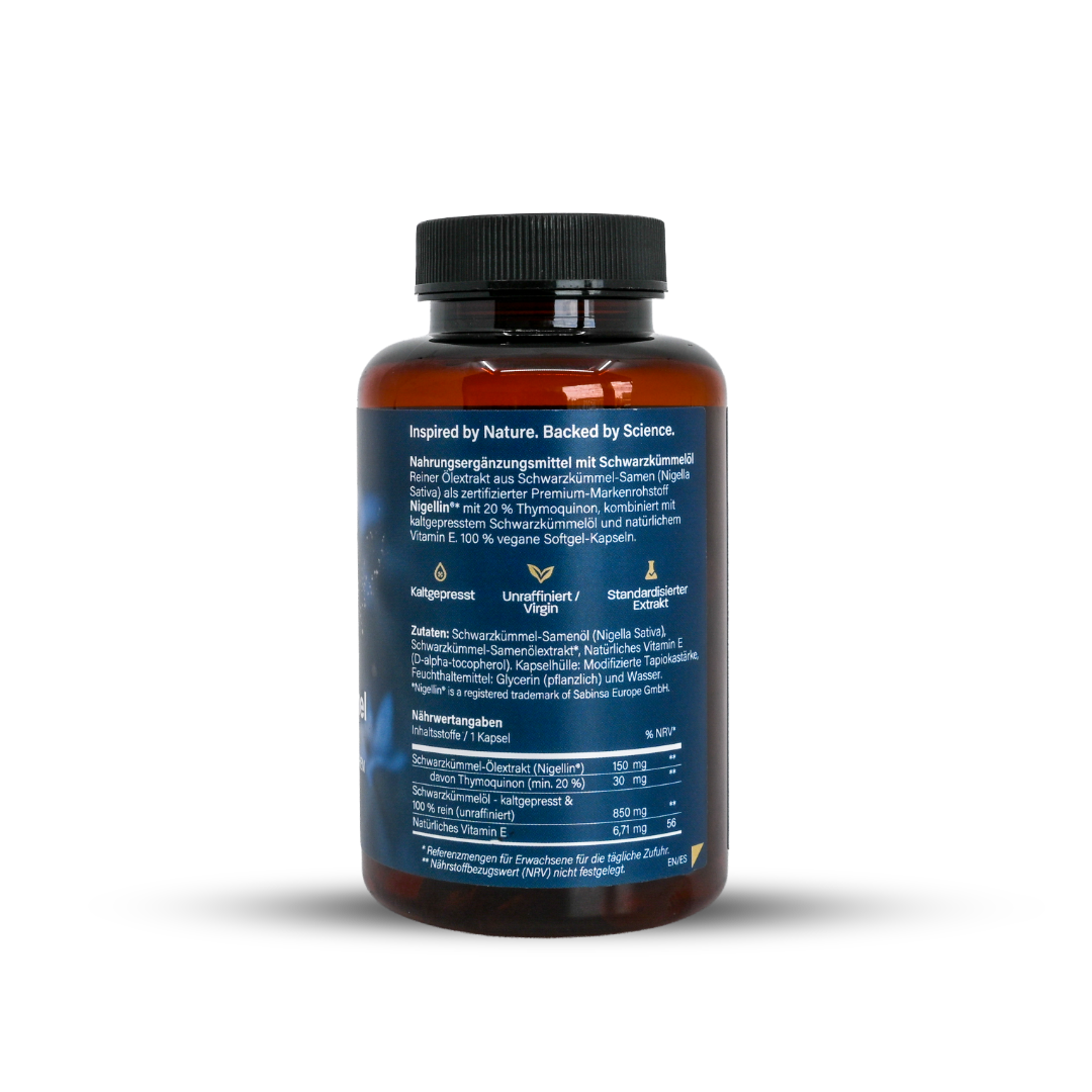 Premium Schwarzkümmelöl & Extrakt Softgel-Kapseln – peplement