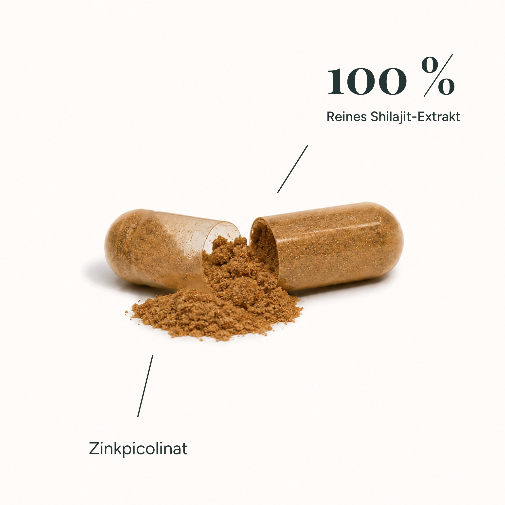 100 % reine Shilajit Kapseln aus dem Himalaya, ohne Füllstoffe. Mit Zinkpicolinat.