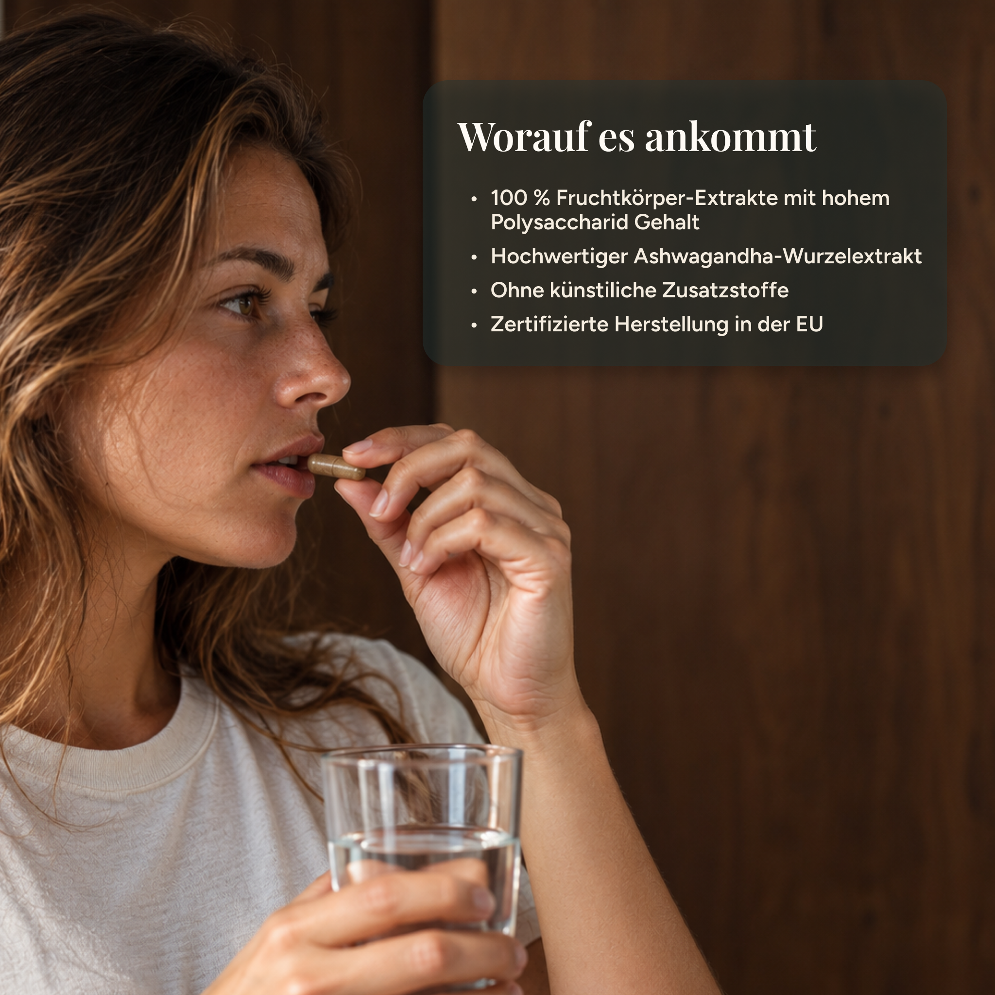 Vitalpilze plus+ Komplex mit Ashwagandha, Vitamin B6 & B12